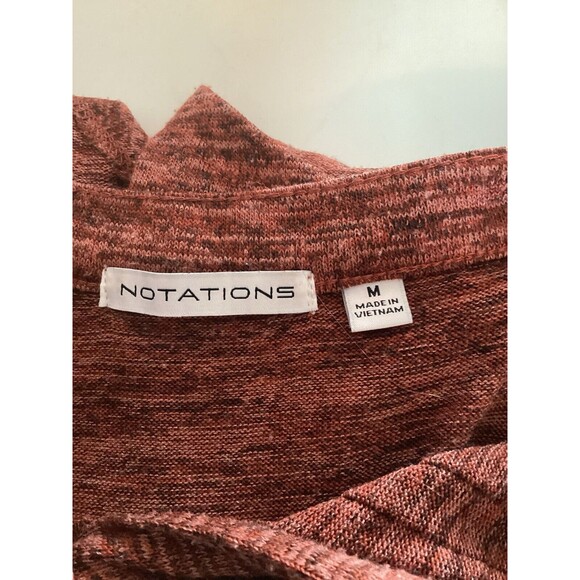 Notations Women’s 3 Button 3/4 Length Sleeve Shirt 2 Tops Rust & Heather Gray M - Picture 6 of 11